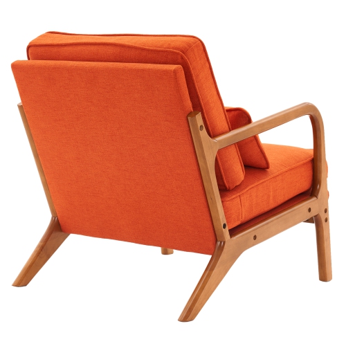 Karl Home Mid Century Solid Wood Accent Chair Orange