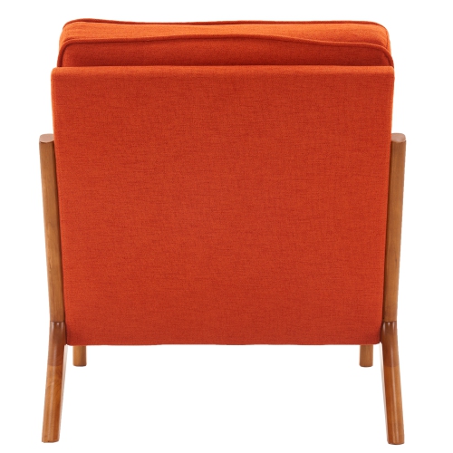 Karl Home Mid Century Solid Wood Accent Chair Orange