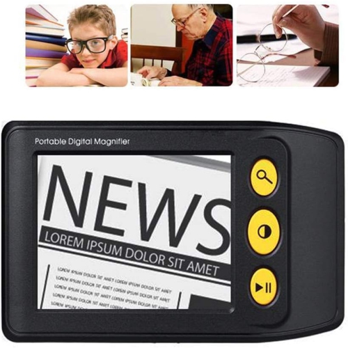 3.5-inch handheld auxiliary digital magnifier | 8 color modes | 2X-25X adjustable magnification | Portable reading aid | Suitable for students, the