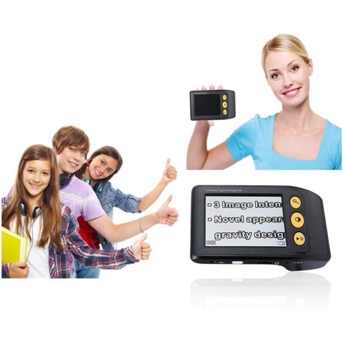 3.5-inch handheld auxiliary digital magnifier | 8 color modes | 2X-25X adjustable magnification | Portable reading aid | Suitable for students, the