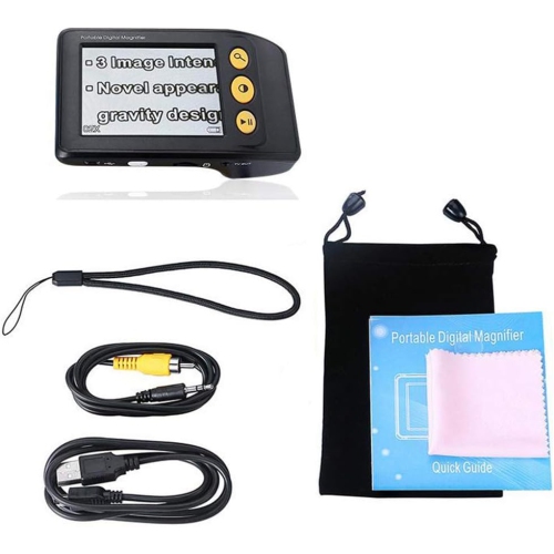 3.5-inch handheld auxiliary digital magnifier | 8 color modes | 2X-25X adjustable magnification | Portable reading aid | Suitable for students, the