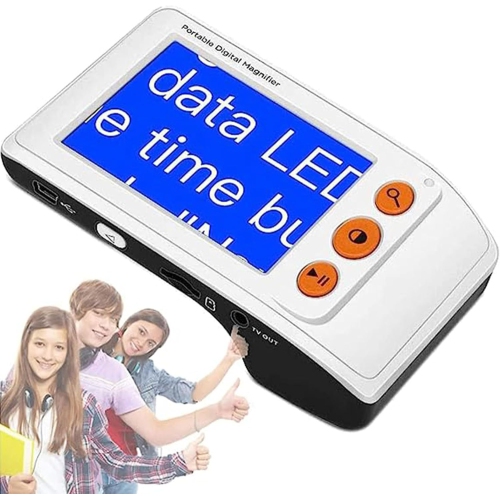 3.5-inch handheld auxiliary digital magnifier | 8 color modes | 2X-25X adjustable magnification | Portable reading aid | Suitable for students, the