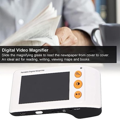 3.5-inch handheld auxiliary digital magnifier | 8 color modes | 2X-25X adjustable magnification | Portable reading aid | Suitable for students, the
