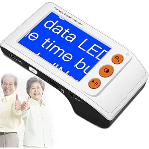 3.5-inch handheld auxiliary digital magnifier | 8 color modes | 2X-25X adjustable magnification | Portable reading aid | Suitable for students, the