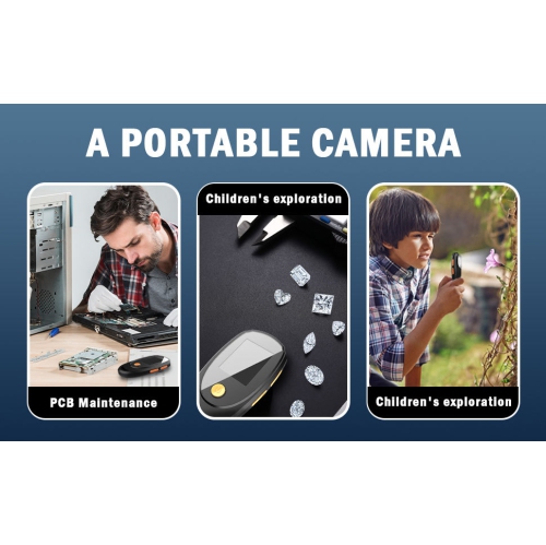 2-inch HD portable digital microscope | 600mAh rechargeable | 8 LED fill light | Suitable for reading/electronic repair/collectibles