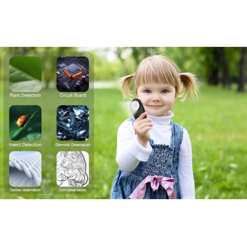 2-inch HD portable digital microscope | 600mAh rechargeable | 8 LED fill light | Suitable for reading/electronic repair/collectibles