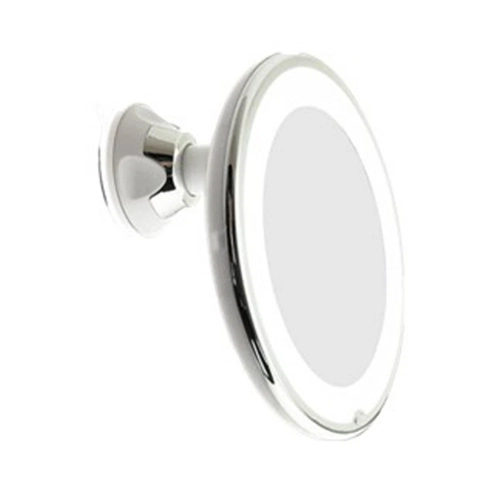 Miroir de maquillage lumineux à grossissement 10x avec ventouse à verrouillage électrique, miroir de toilette portatif sans fil pivotant à 360 degrés