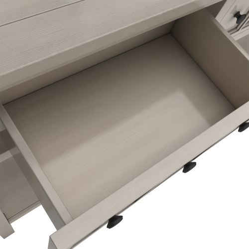 Kepooman Rustic Entryway Console Table, 60" Long Sofa Table with two Different Size Drawers and Bottom Shelf for Storage - Gray