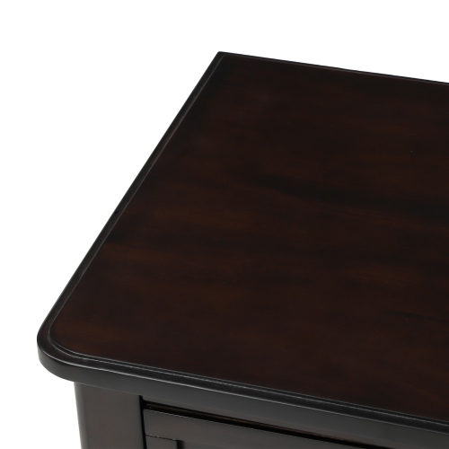 Console étroite Kepooman avec trois tiroirs de rangement et tablette inférieure pour entrée et salon - Espresso