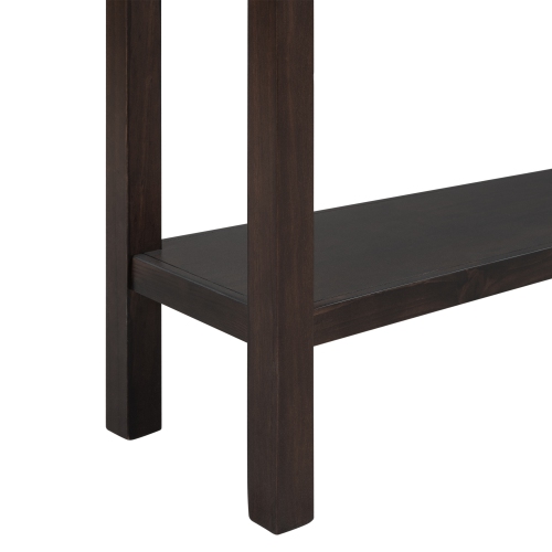 Console d'entrée rustique Kepooman, table de canapé de 60 po de long avec deux tiroirs de différentes tailles et tablette inférieure pour le