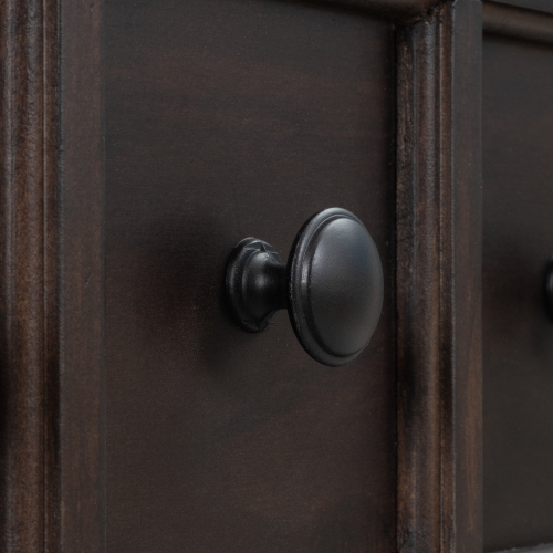 Console d'entrée rustique Kepooman, table de canapé de 60 po de long avec deux tiroirs de différentes tailles et tablette inférieure pour le