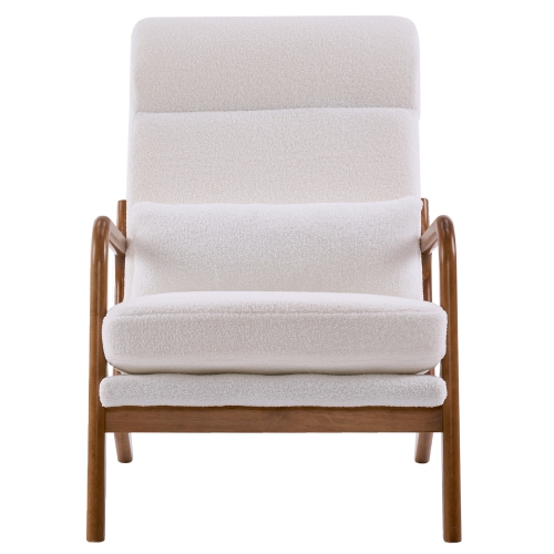 Karl Home Wide Armchair Solid Wood Accent Chair White