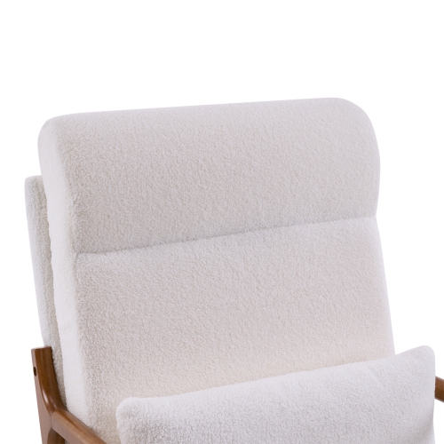 Karl Home Wide Armchair Solid Wood Accent Chair White