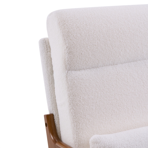 Karl Home Wide Armchair Solid Wood Accent Chair White