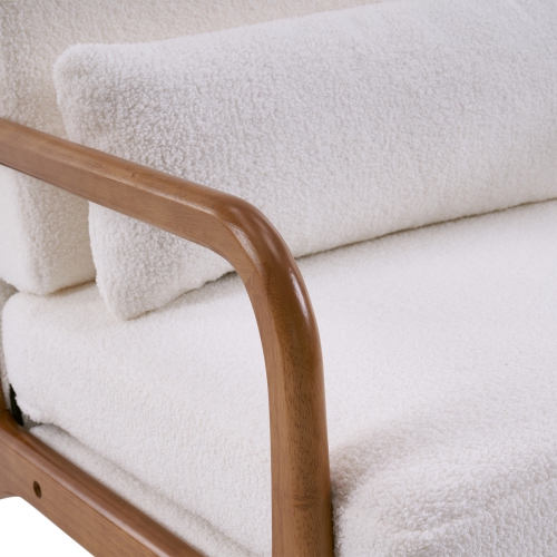 Karl Home Wide Armchair Solid Wood Accent Chair White