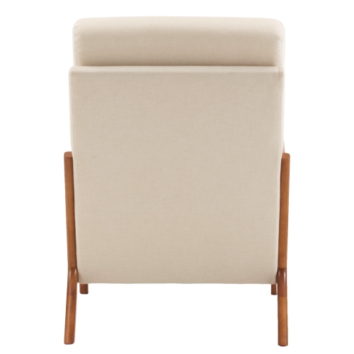 Karl Home Wide Armchair Solid Wood Accent Chair Beige