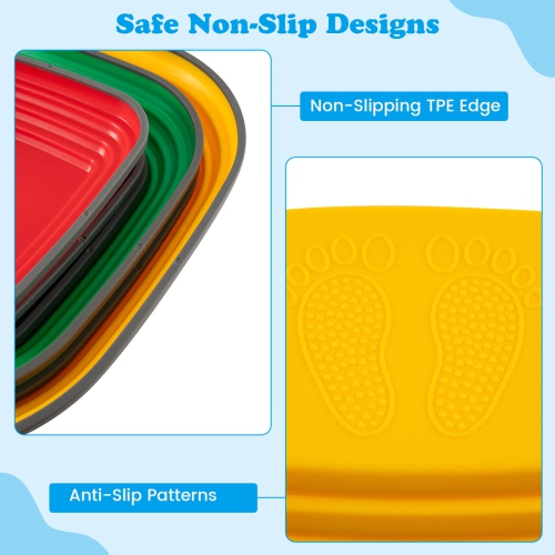 Ensemble de 6 blocs d'équilibre carrés pour enfants de Costway pour l'exercice intérieur/extérieur