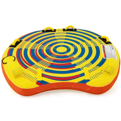 Costway Towable Tube for Boating 1 or 2 Person Inflatable Boat Tube for Youth & Adult Yellow