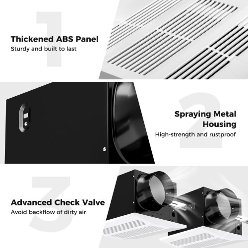 Costway 50/80/110 CFM Ceiling Mount Exhaust Ventilation Fan with Pick-A-Flow 4 Inches Duct