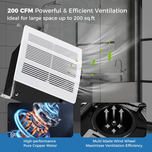 Costway 50/80/110 CFM Ceiling Mount Exhaust Ventilation Fan with Pick-A-Flow 4 Inches Duct