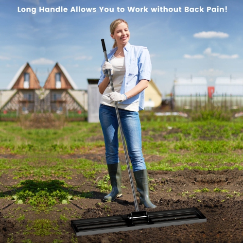 Costway Lawn Leveling Rake 42" x 10" Heavy Duty Level Lawn Tool for Garden Backyard/Lawn Green/Black/Silver