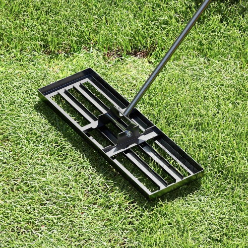 Costway Lawn Leveling Rake 30" x 10" Heavy Duty Level Lawn Tool for Garden Backyard/Lawn Green/Black/Silver
