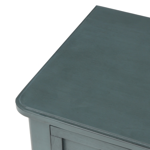 Console étroite Kepooman avec trois tiroirs de rangement et tablette inférieure pour entrée et salon - Bleu marine