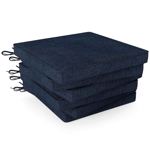 Costway Outdoor Chair Cushion Set of 2/4/6 Waterproof Fade-Resistant Olefin Seat Cushions Brown/Navy/Gray/Black