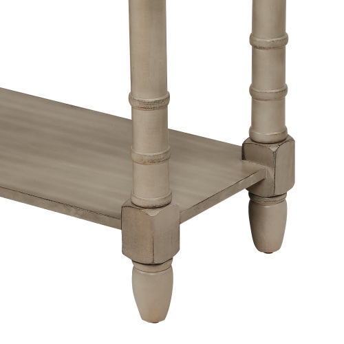 Kepooman Console Table Sofa Table Easy Assembly with Two Storage Drawers and Bottom Shelf for Living Room - Gray