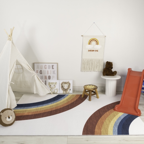 Rug Branch Solara Blush Arc Non-Toxic, Child and Pet Safe - Indoor Area Rug for Kids - Playroom, Nursery, and Children Bedroom