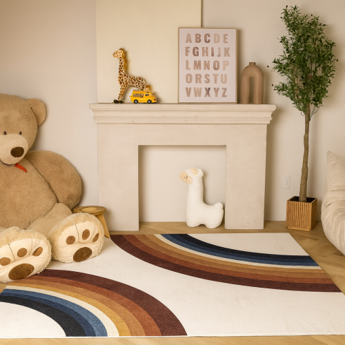 Rug Branch Solara Blush Arc Non-Toxic, Child and Pet Safe - Indoor Area Rug for Kids - Playroom, Nursery, and Children Bedroom
