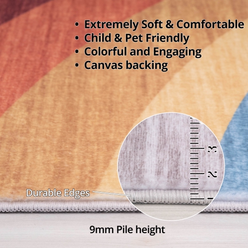 Rug Branch Solara Blush Arc Non-Toxic, Child and Pet Safe - Indoor Area Rug for Kids - Playroom, Nursery, and Children Bedroom