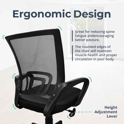 MotionGrey MC1 Ergonomic Breathable Mesh High Office Chair - Comfortable Computer Task Desk Chairs for Home Gaming and Executive Commercial Office -