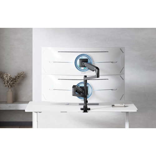 HYDRA Elite Dual Monitor Arm Designed for 49" Display Max 20kg per Screen - 10 Year Warranty - HYDRA2HDGB