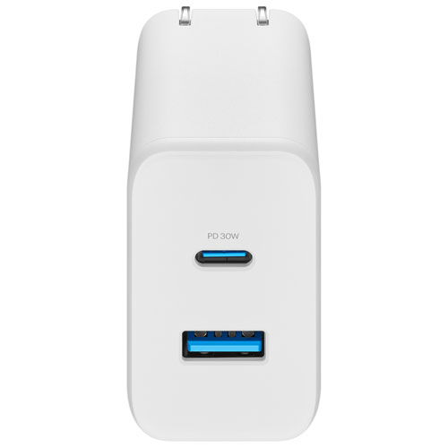 Chargeur mural pliable USB-A/USB-C de 32 W d'Insignia - Blanc