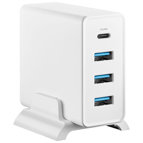 Chargeur mural à 4 ports USB-A/USB-C 47W d'Insignia - Blanc - Exclusivité de Best Buy