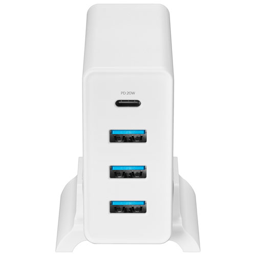 Chargeur mural à 4 ports USB-A/USB-C 47W d'Insignia - Blanc - Exclusivité de Best Buy