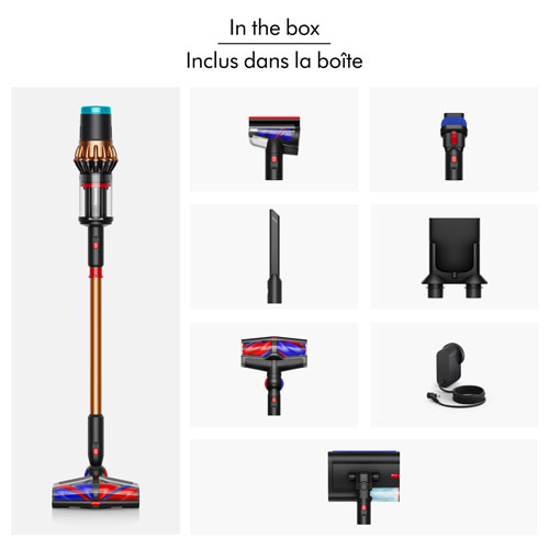 Aspirateur-balai sans sac et sans fil pour débris secs et humides V16 Piston Animal Submarine de Dyson - Noir/Cuivre brillant