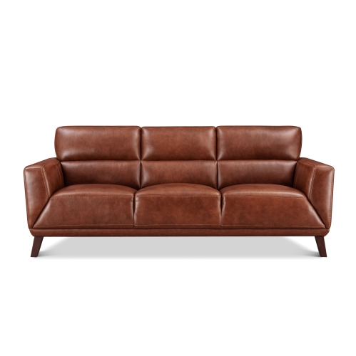 Hydeline Jake Top Grain Leather Sofa, 3-Seater, Brandy Brown with