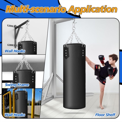 axGear Boxing Punching Bag Punch Training Sand Bag Kick Fitness Unfilled Heavy Duty