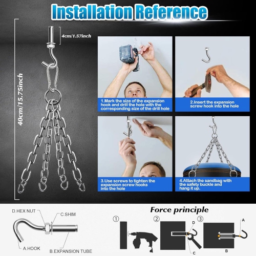 axGear Boxing Punching Bag Punch Training Sand Bag Kick Fitness Unfilled Heavy Duty