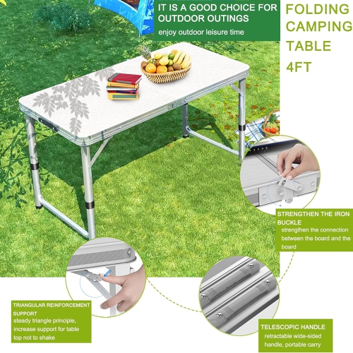 Chaise de bureau pliante en aluminium pour table de camping d'AxGear pour table de pique-nique