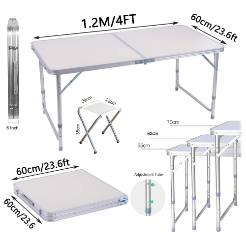Chaise de bureau pliante en aluminium pour table de camping d'AxGear pour table de pique-nique