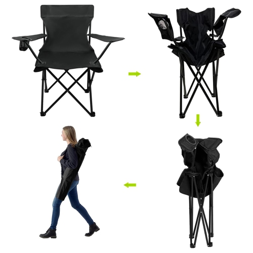 Chaise de camping portative pliante d'extérieur polyvalente d'AxGear - Porte-gobelet de plage