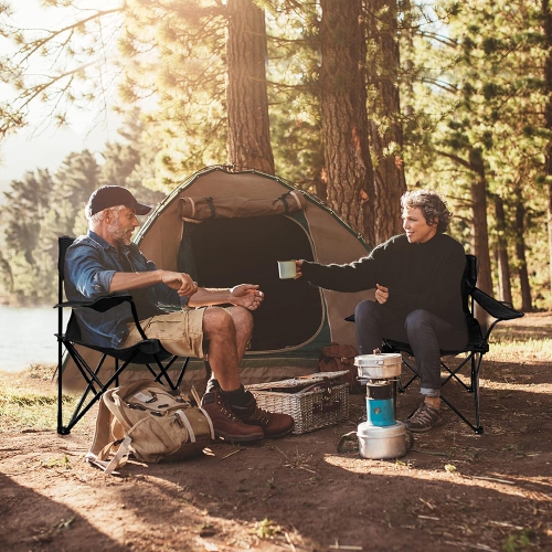 Chaise de camping portative pliante d'extérieur polyvalente d'AxGear - Porte-gobelet de plage