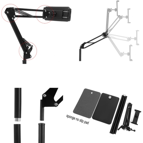 axGear Tablet Floor Stand Phone Holder Height Angle Adjustable Long Arm Mount