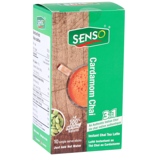 Thé chai latté instantané Senso Cardamom - Paquet de 3 (total de 30 bâtonnets)