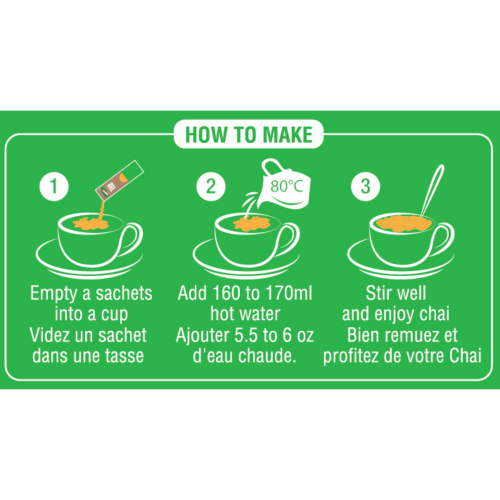 Thé chai latté instantané Senso Cardamom - Paquet de 3 (total de 30 bâtonnets)