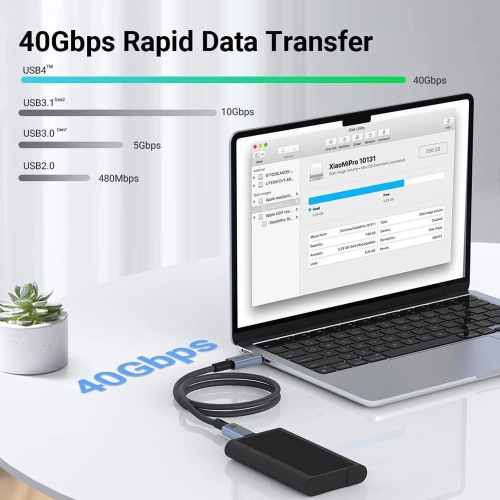 axGear USB 4 Cable Thunderbolt 4 Data Transfer USBC Type C PD 100W 3.3Ft 1M