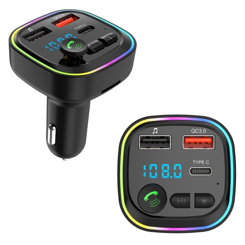 Émetteur FM Bluetooth pour l'auto d'AxGear; USB de type C; Recharge PD; Lecteur MP3 TF